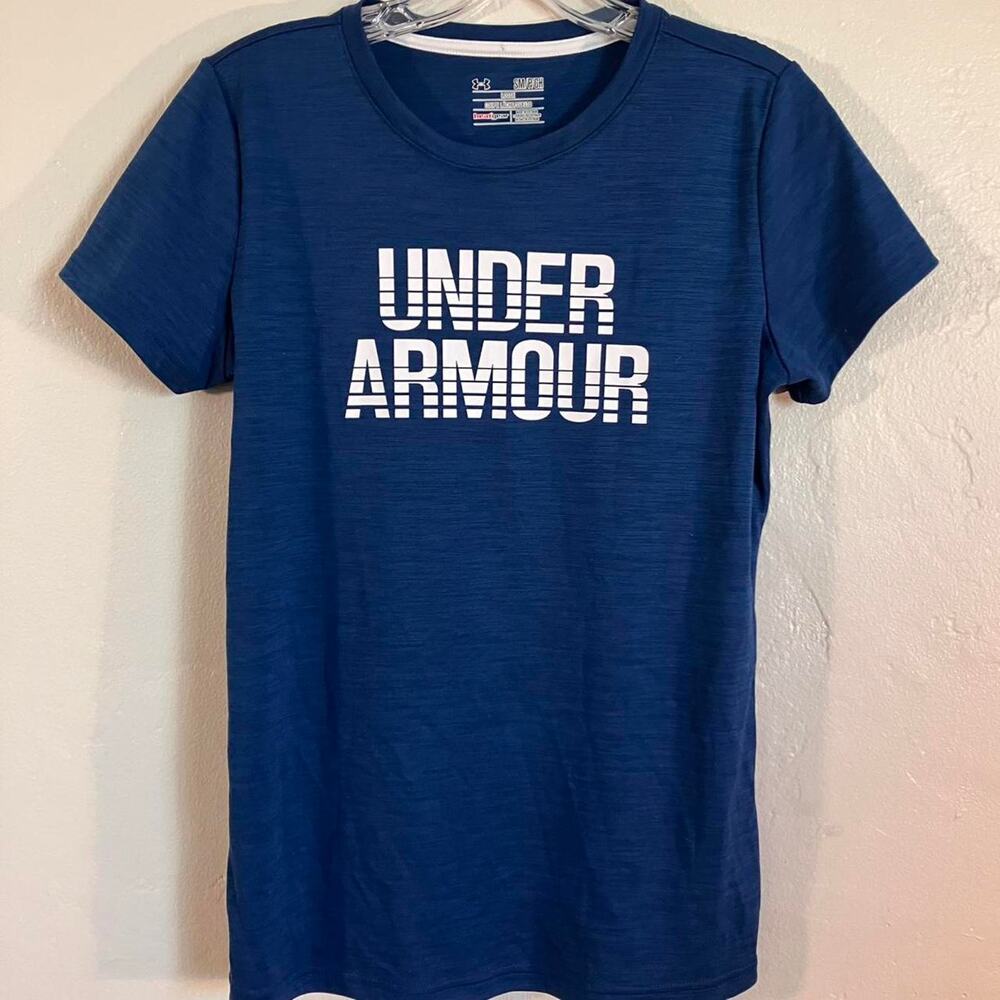 Under Armour Blue Loose Fit Heat‎ Gear Workout T-shirt